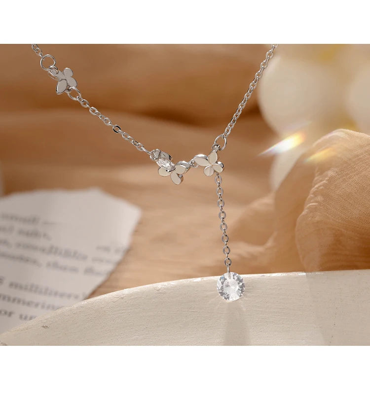 CowLost | handbags-sam-panda-925-sterling-silver-butterfly-zircon-tassel-anklet-for-women |9