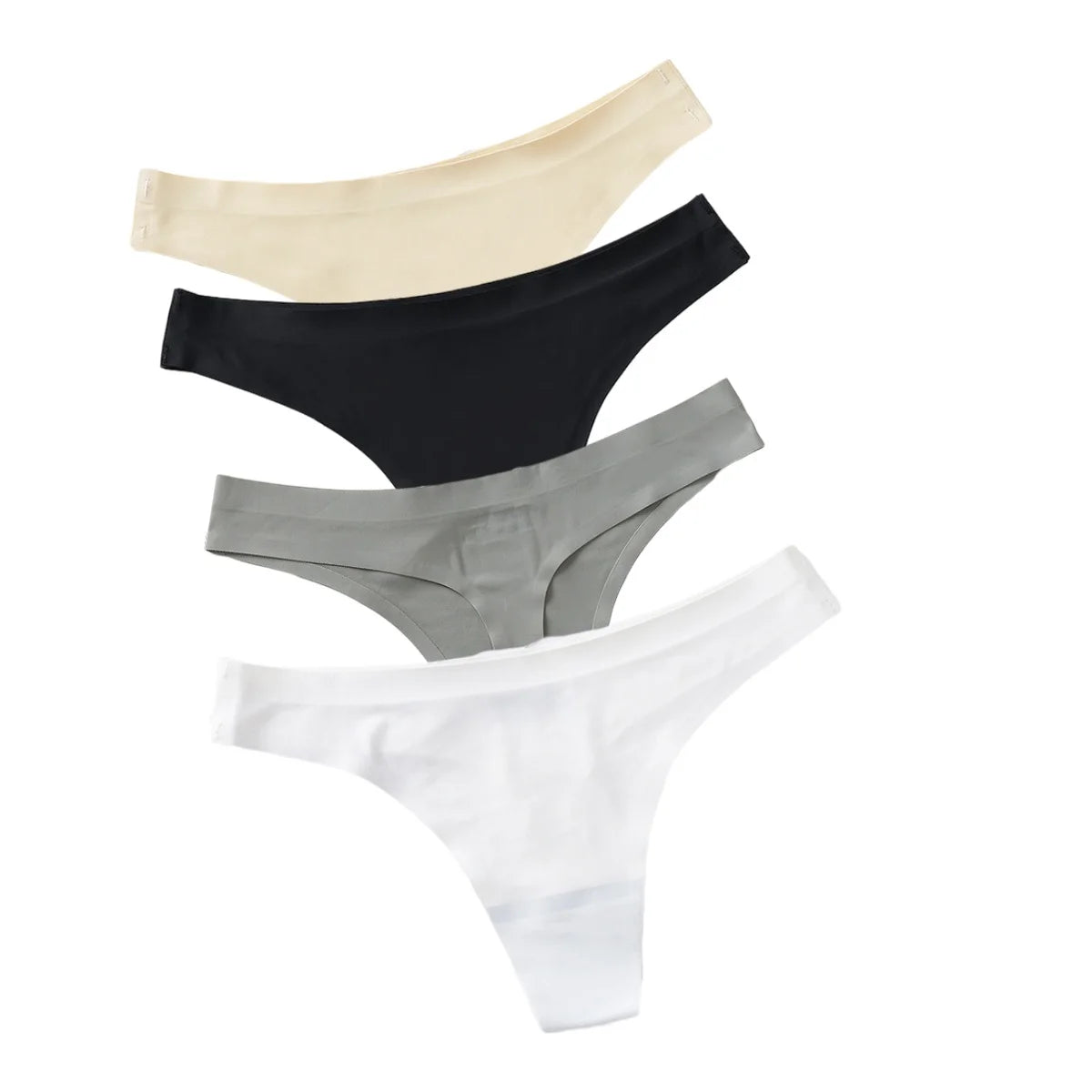 CowLost | product_id-4pcs-women-s-low-waist-seamless-ice-silk-thong-panties-set |11