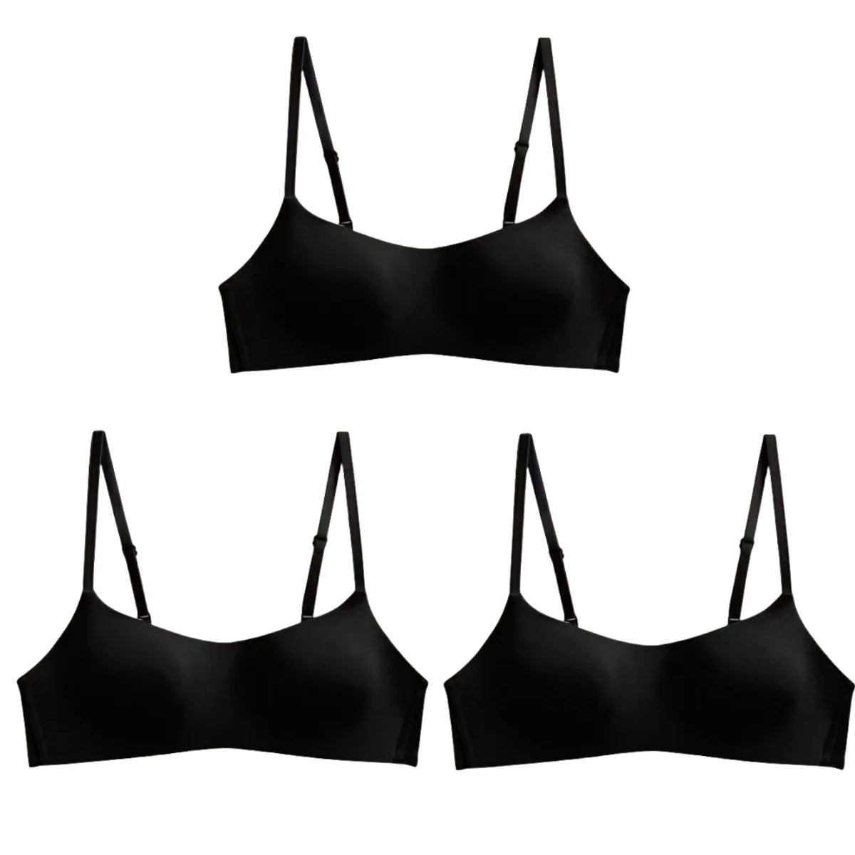 CowLost | product_id-3pcs-seamless-wire-free-1-2-cup-push-up-bras-with-back-closure-for-women |13
