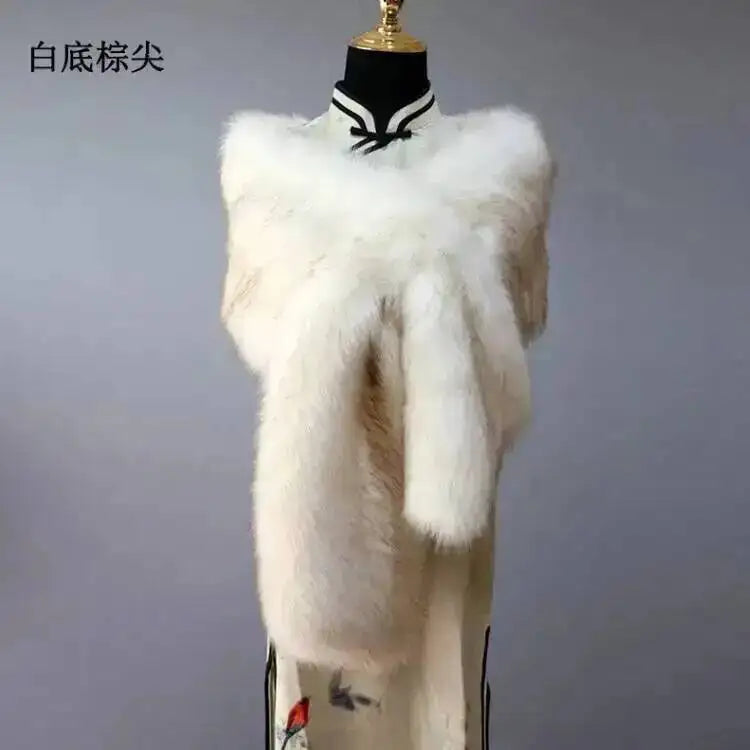 CowLost | 32-colors-165-30cm-women-luxury-warm-faux-fox-fur-shawl-winter-ladies-plush-scarf |43