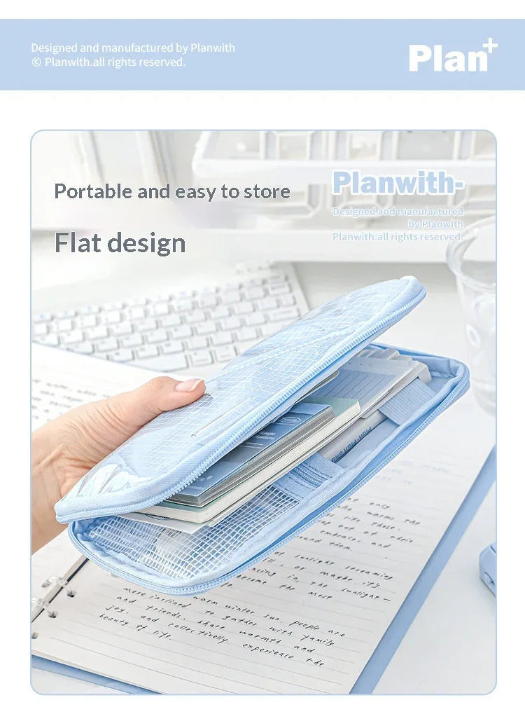 CowLost | product_id-planwith-translucent-sesame-bun-large-capacity-pencil-case-for-school-travel |14