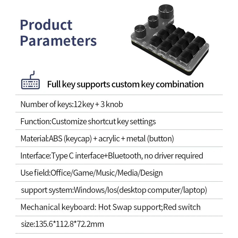 CowLost | product_id-bluetooth-mini-mechanical-macro-keyboard-12-keys-3-knobs-rgb-hot-swap-macropad |13