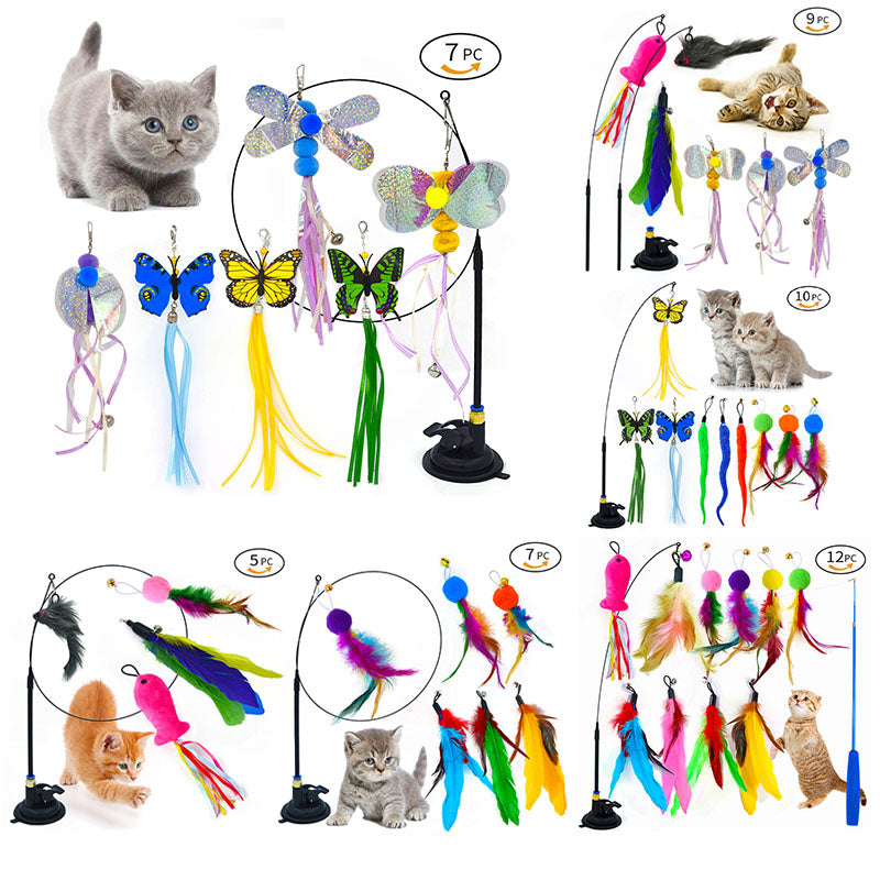 CowLost | cat-treats-handfree-interactive-cat-feather-wand-toy-with-suction-cup |7