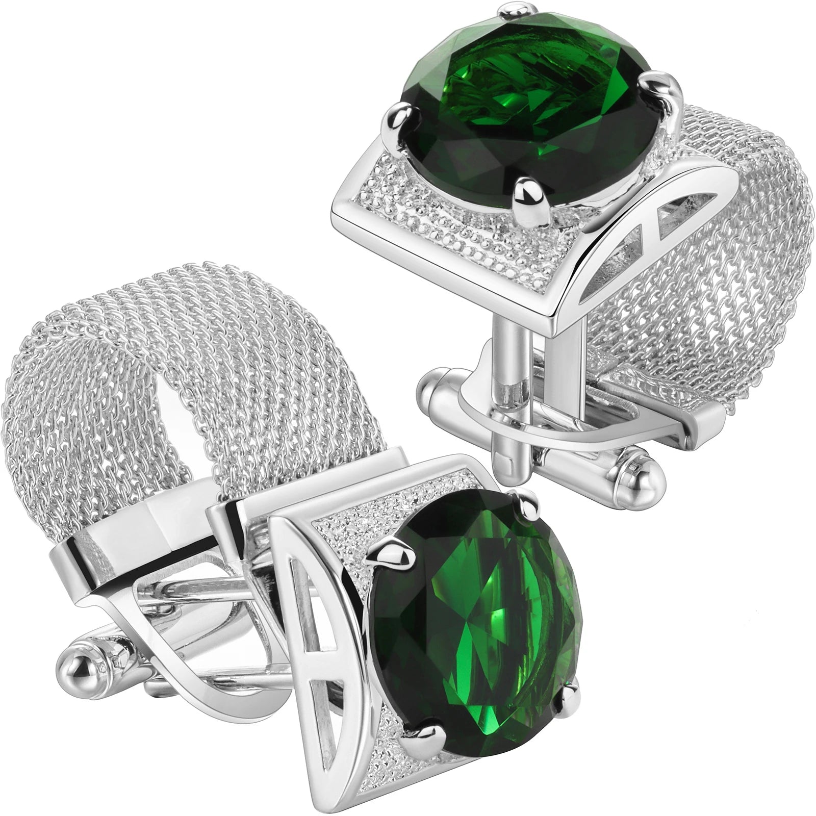 CowLost | clothing-accessories-hawson-mens-silver-birthstone-crystal-cufflinks-luxury |46