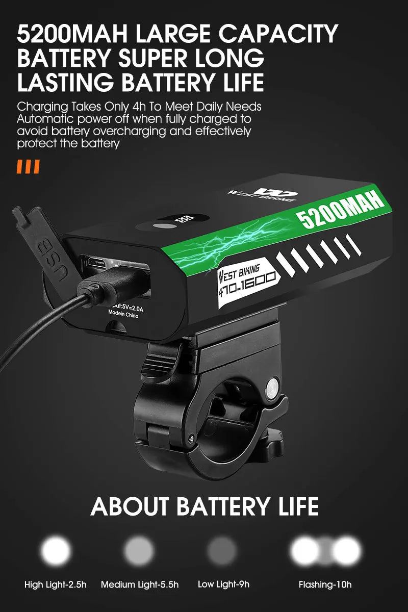 CowLost | west-biking-bike-front-light-induction-bicycle-bright-light-usb-charging-flashlight-cycling-waterproof-torch-bike-headlight |39