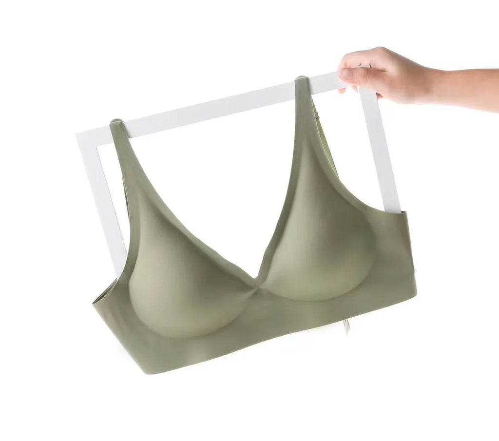 CowLost | seamless-ladies-underwear-v-neck-no-steel-ring-small-chest-gathered-adjustable-small-comfortable-thin-top-bra |9