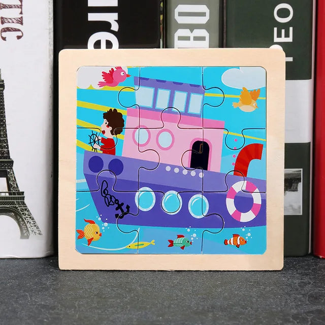 11*11cm 3D Wooden Puzzle Baby Toys