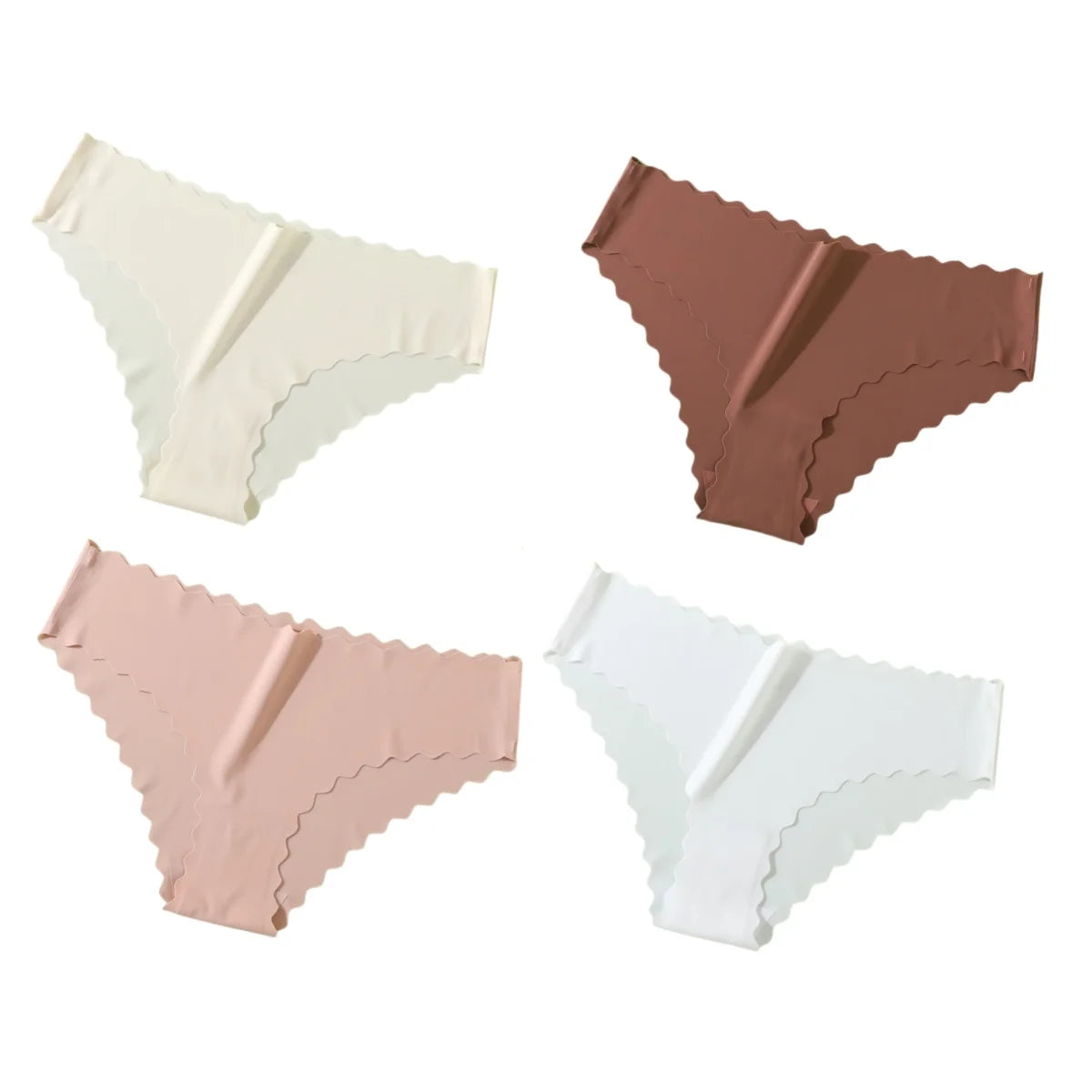 CowLost | product_id-4pcs-womens-mid-rise-seamless-ice-silk-briefs-xs-xl-no-show-solid-panties |11
