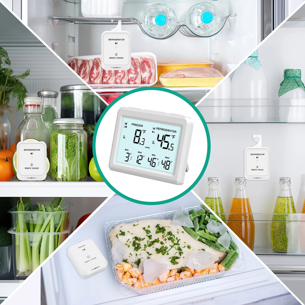 ORIA Wireless Digital Refrigerator Thermometer with 2 Sensors