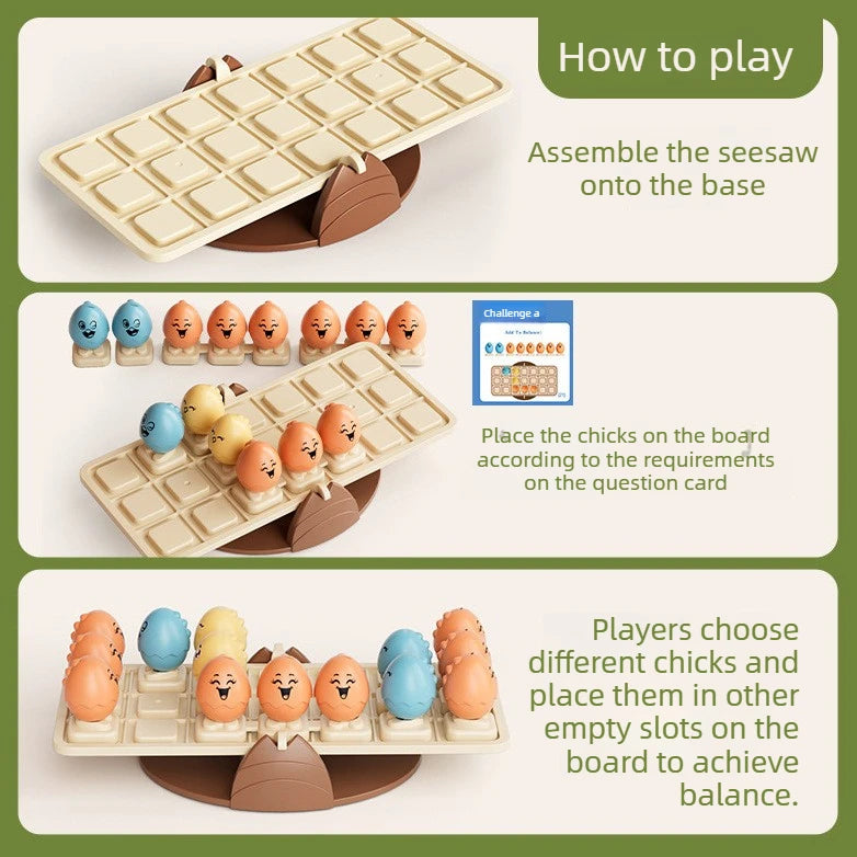 Chicken Balance Board Game Montessori Math Logic Strategy STEM Toy for Kids
