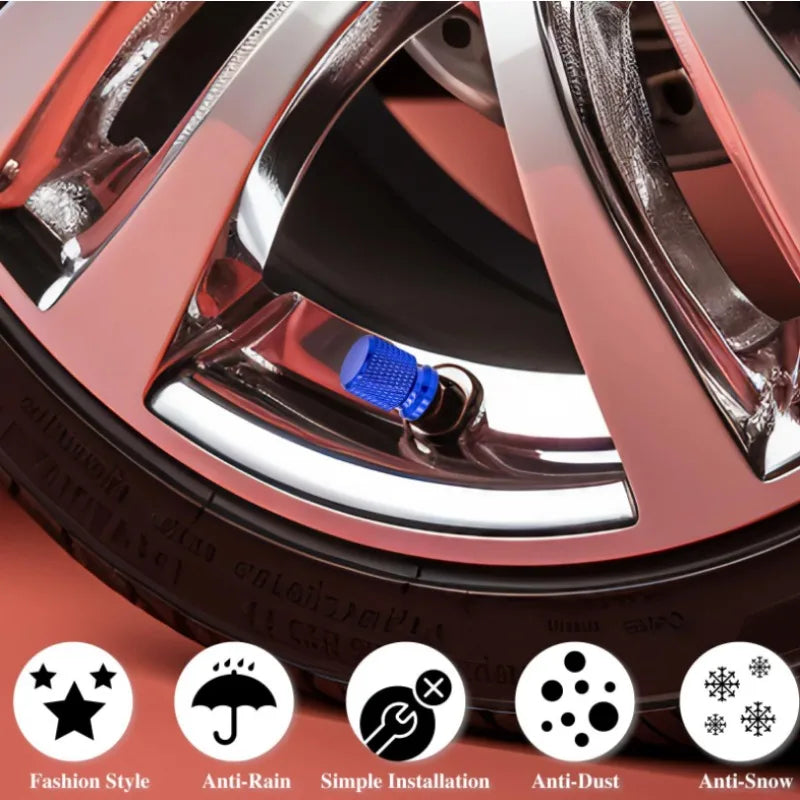 CowLost | product_id-4pcs-12mm-aluminum-alloy-mesh-tire-valve-caps-for-bicycle-motorcycle-car-wheels |4