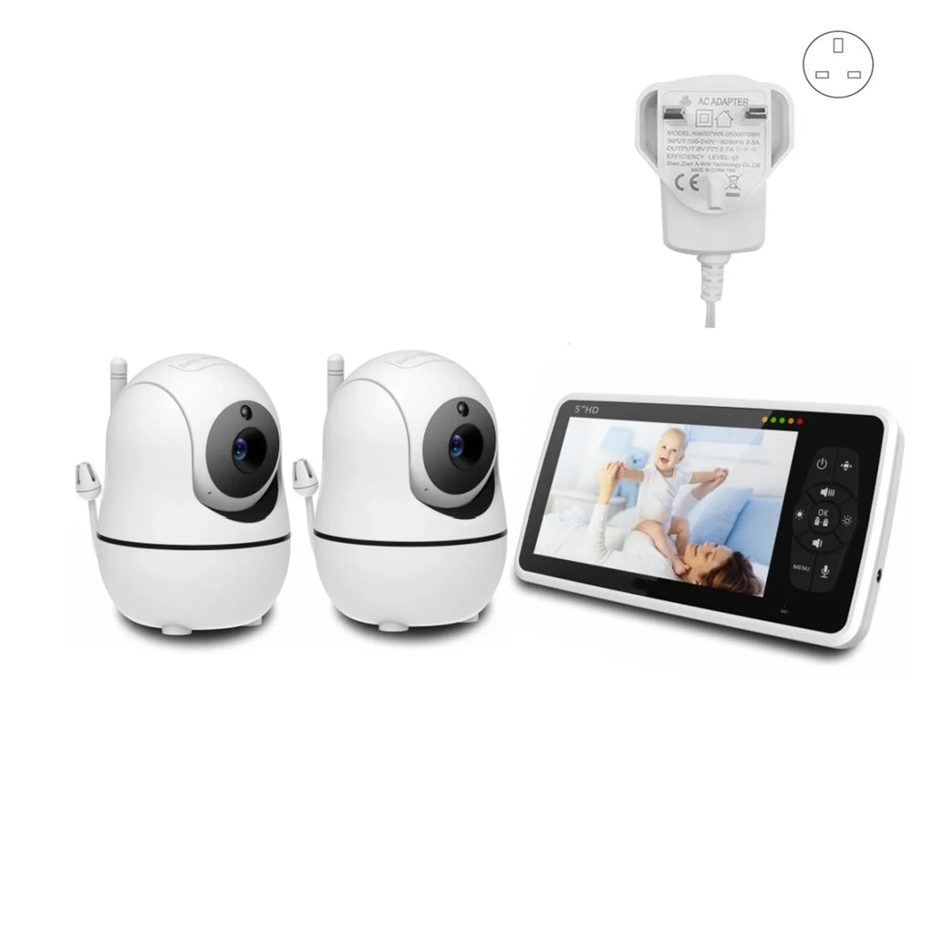 CowLost | baby-transport-accessories-babystar-5-inch-video-baby-monitor-with-two-cameras-audio-night-vision-and-4x-zoom |7