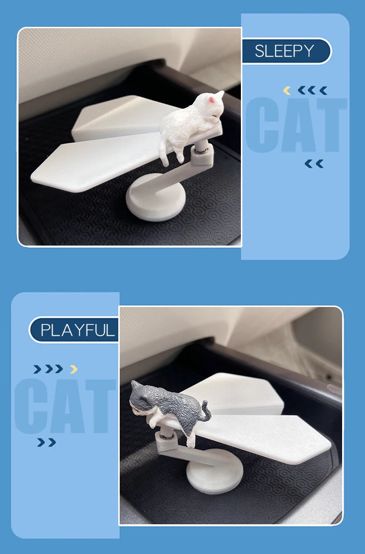CowLost | inertial-swing-plastic-paper-airplane-move-cute-cat-kitty-wag-plane-sway-car-ornament-dashboard-decorations-cool-fun-accessories |13