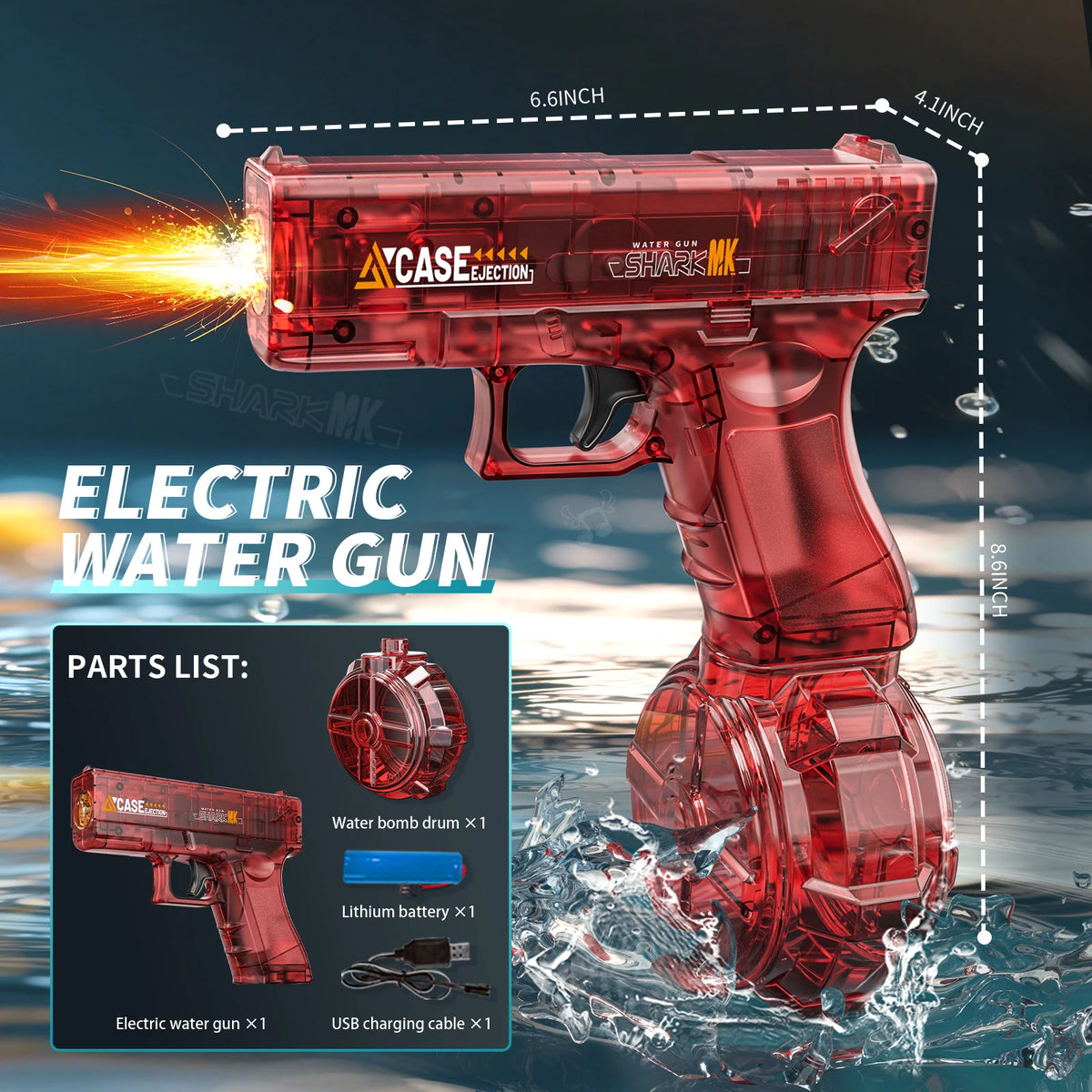 Portable Automatic Electric Burst Water Gun Toy for Kids Outdoor Play