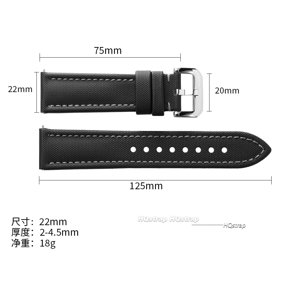 CowLost | product_id-nylon-sailcloth-quick-release-watch-band-for-omega-seiko-20mm-22mm-23mm-black-unisex-strap |8