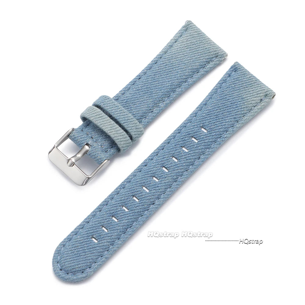 CowLost | product_id-hqstrap-retro-nylon-denim-watch-strap-22mm-24mm-black-light-blue-unisex |12