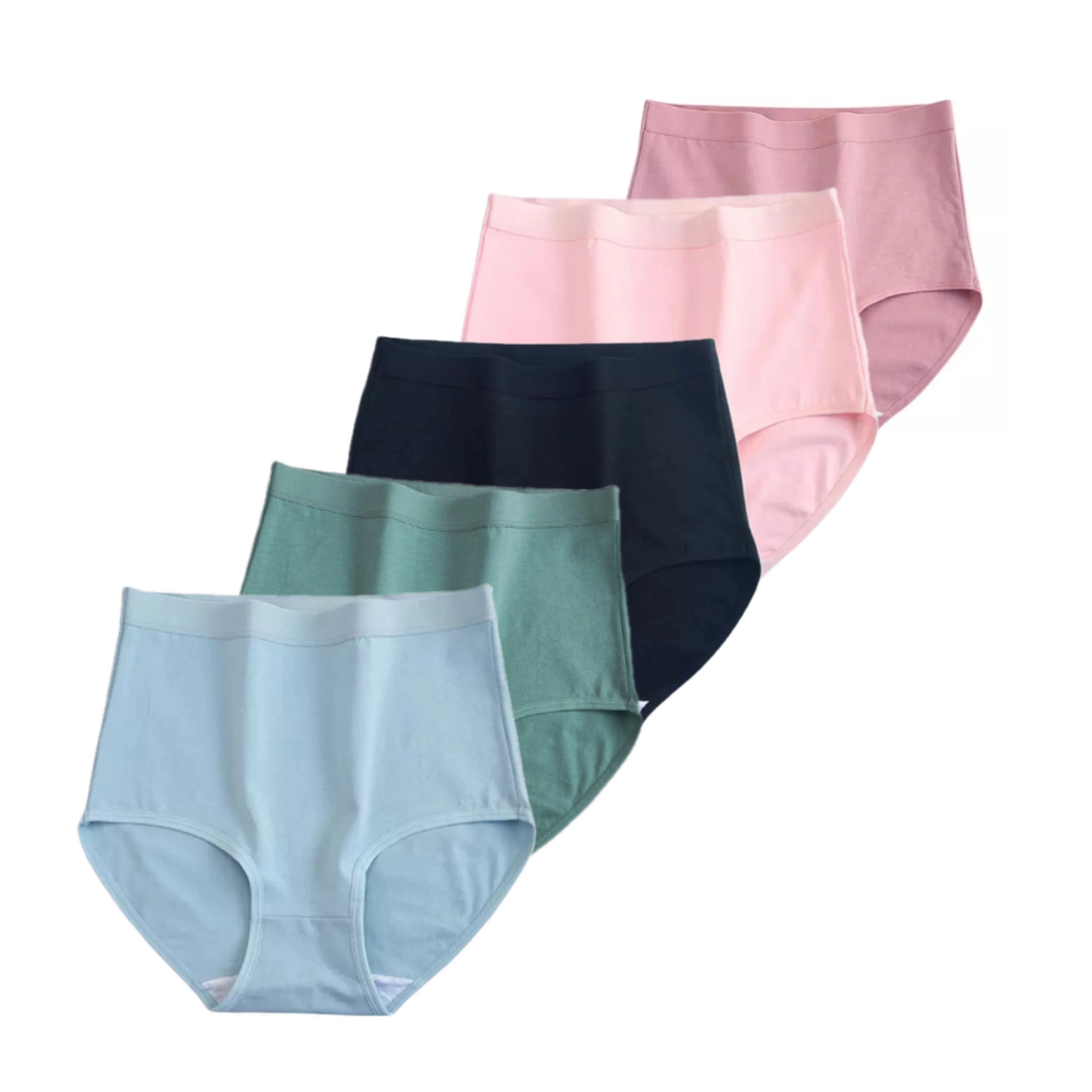 CowLost | product_id-fallsweet-womens-high-waist-cotton-plus-size-briefs-5-pack-m-xxxl |18