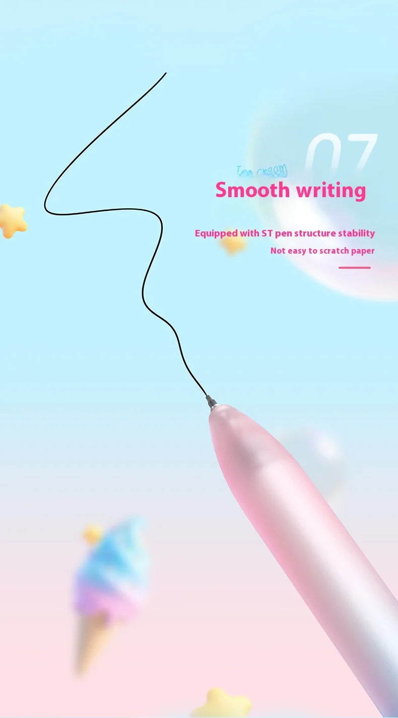 CowLost | product_id-4pcs-lopet-kwaii-cute-twist-gel-pens-color-changing-watermelon-vanilla-cream-quick-dry-black-ink-stationery-gift |29