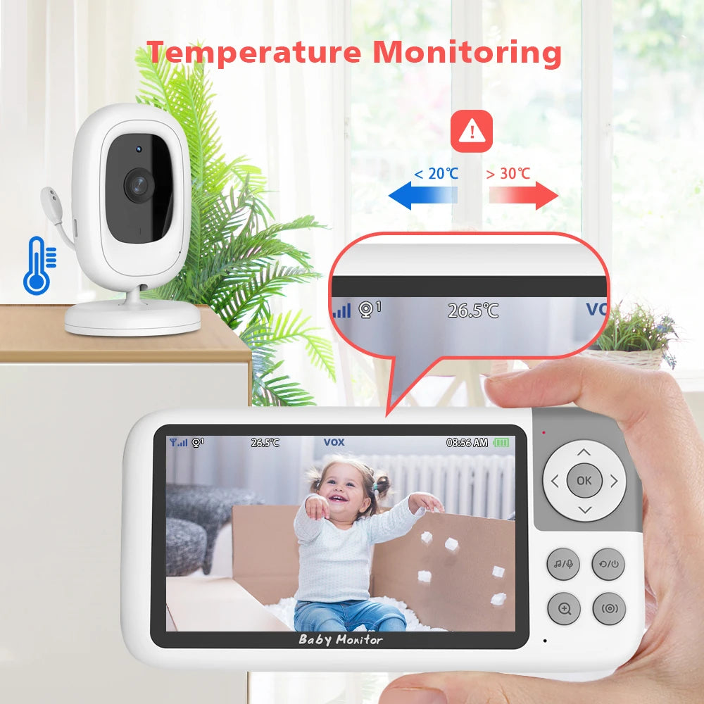 CowLost | 5-0-inch-720p-video-baby-monitor-camera-3x-digital-zoom-two-way-audio-auto-night-vision-300m-transmission-security-camera-vb618 |13