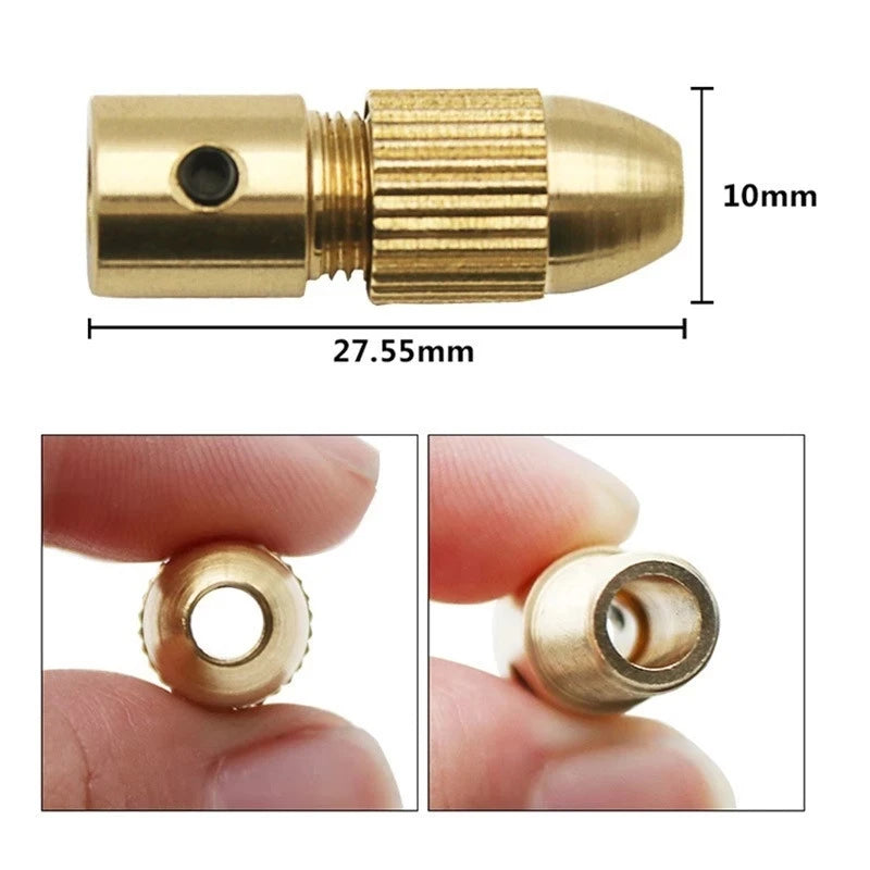 CowLost | product_id-7pcs-brass-mini-drill-chuck-set-keyless-quick-release-adapter-for-electric-motor-shaft |2
