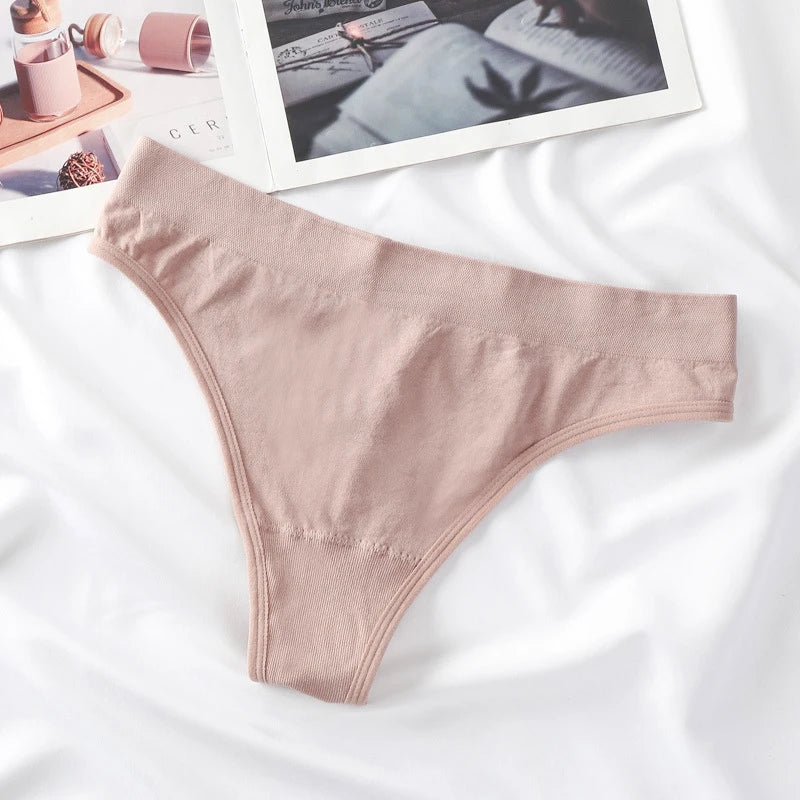 CowLost | 1pc-seamless-thongs-women-high-waist-panties-sports-underwear-ladies-sexy-lingere-comfortable-t-back-panty-women-g-string |10