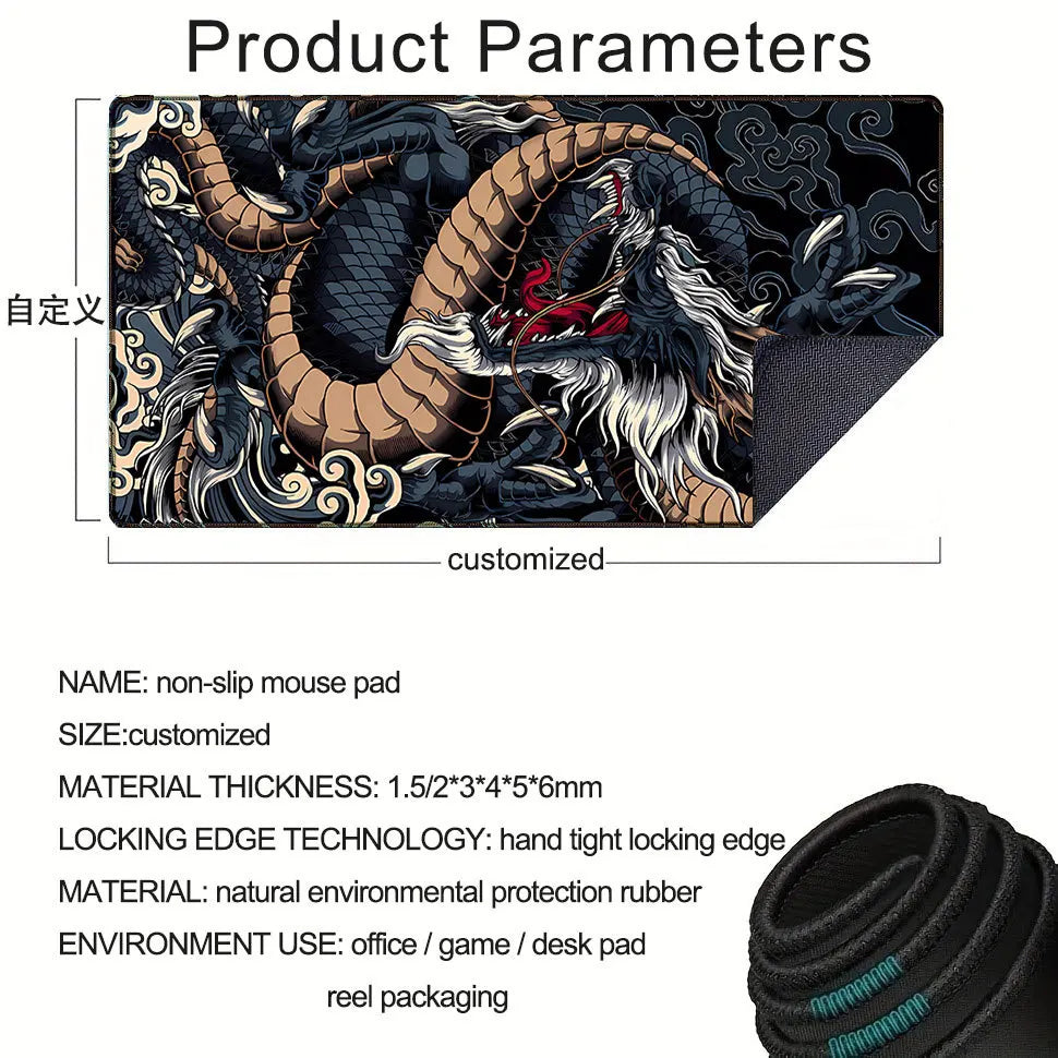 CowLost | japanese-dragon-large-gaming-mousepad |3
