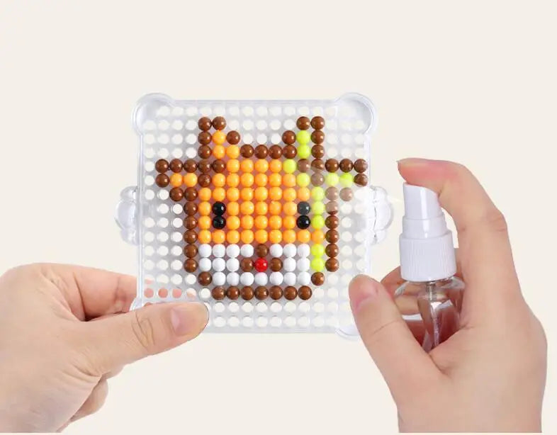 300pcs DIY Non-Iron Fuse Beads 3D Puzzle Toy Perler Hama Magic Water Sticky Beads Gift