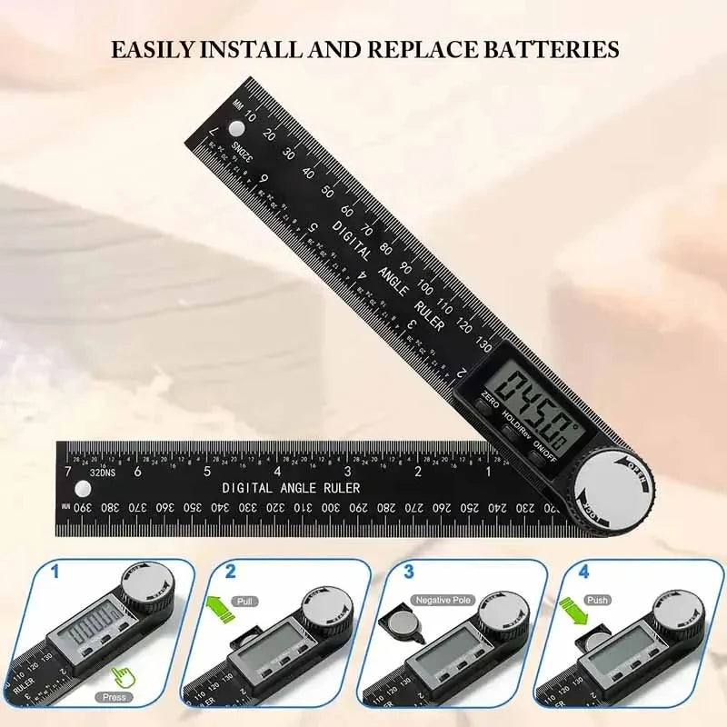 CowLost | homefish-1-pc-2-in-1-digital-angle-detector-scale-suitable-for-woodworking-mutifunction-tools-measurement-tools-high-accuracy |5