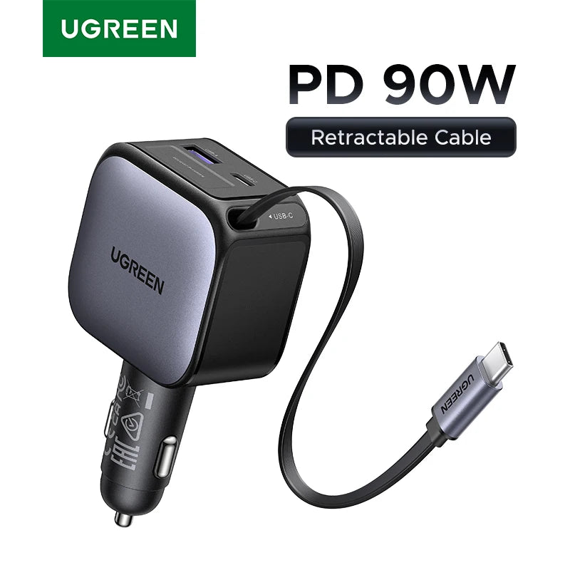 CowLost | ugreen-145w-90w-60w-car-charger-3-usb-c-1-usb-a-ports |1