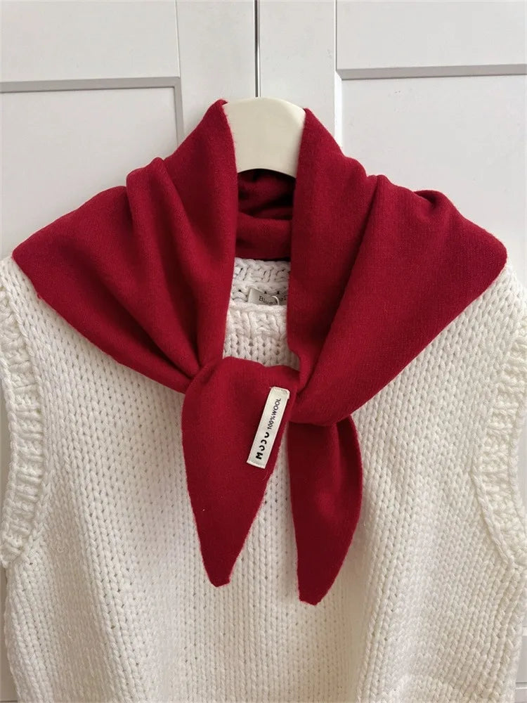 CowLost | british-korean-triangle-scarf-niche-wool-triangular |19