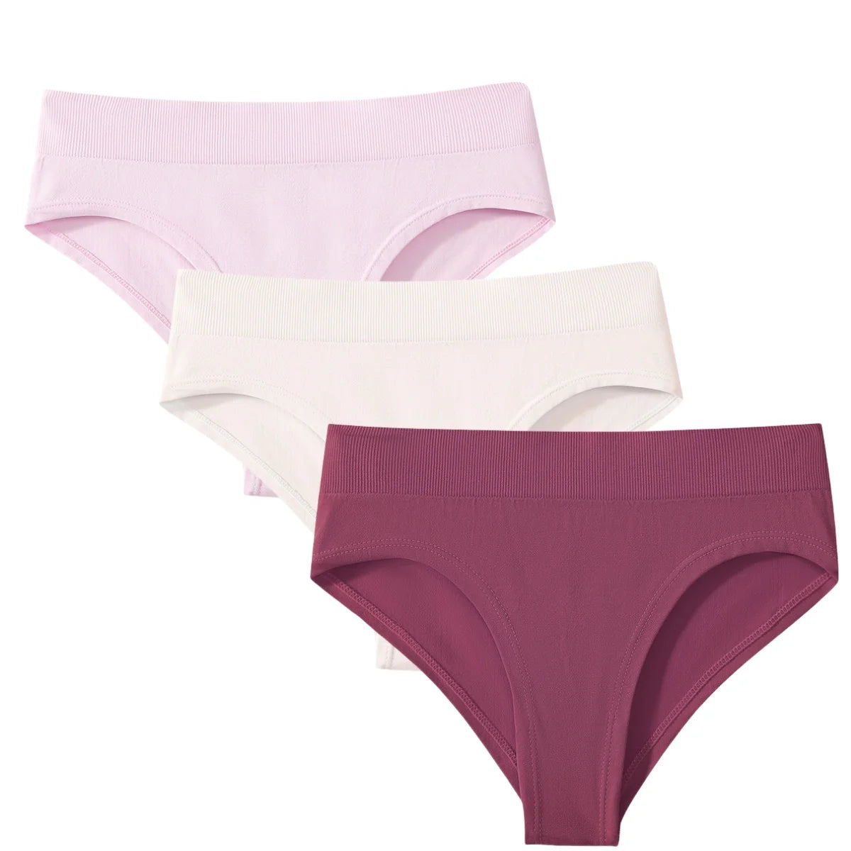 CowLost | product_id-3pcs-womens-high-rise-solid-color-briefs-panties-plus-size-s-3xl |17