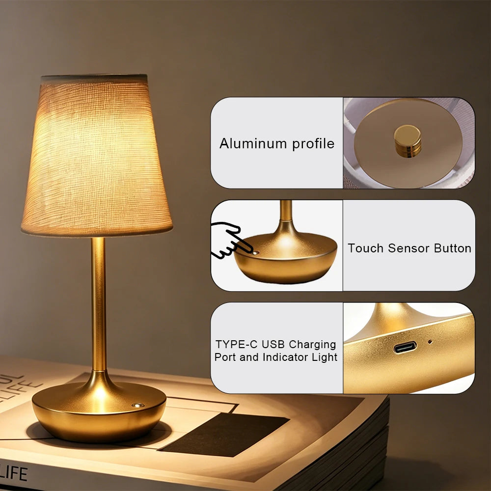 CowLost | product_id-rechargeable-dimmable-led-table-lamp-with-usb-and-fabric-shade-for-bedroom-bedside |2