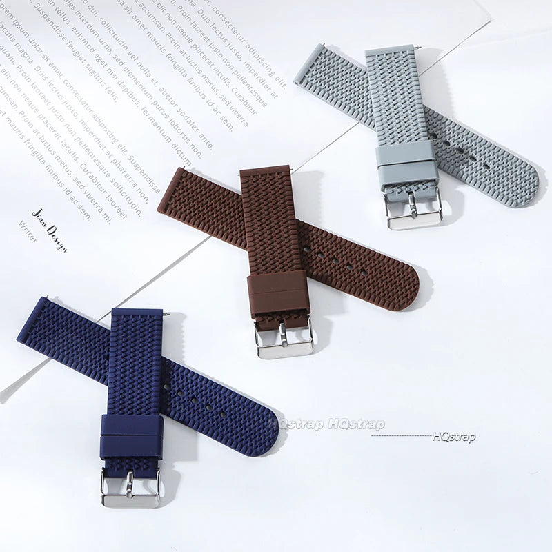 HQstrap Soft Silicone Quick Release Watch Strap 18-24mm Waterproof Unisex Sport Band