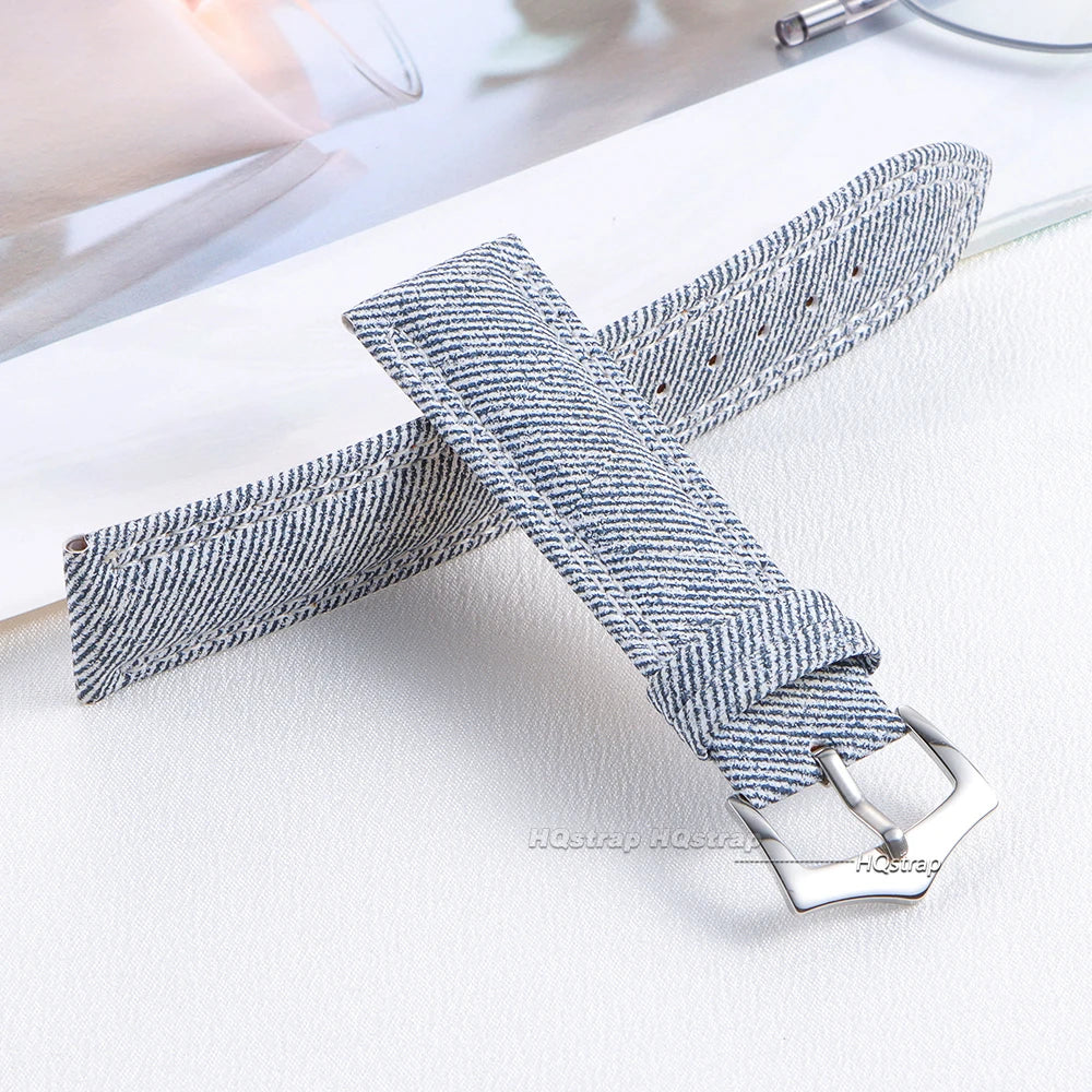 CowLost | product_id-sailcloth-denim-pattern-nylon-leather-watch-strap-18-22mm-sport-wristband-unisex |7
