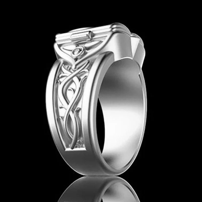 Men's Lightweight Stainless Steel Adjustable Ring, Silver Gold Color, Party Jewelry, Valentine's Gift