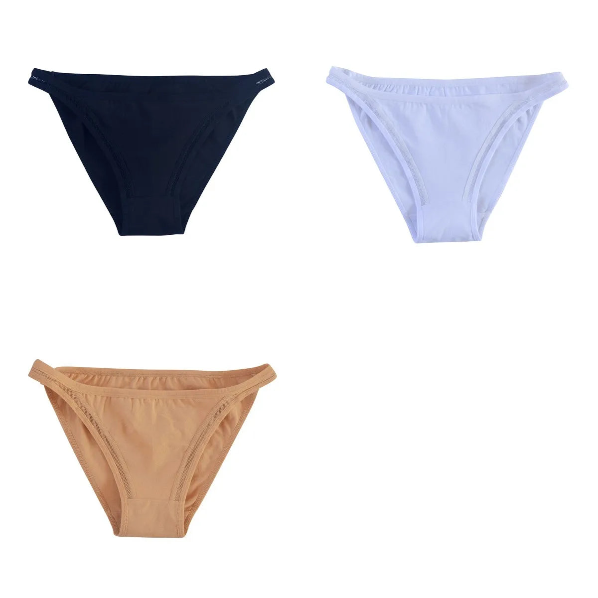 CowLost | product_id-3pcs-womens-cotton-low-rise-brazilian-briefs-with-mesh-sides-m-xl |17