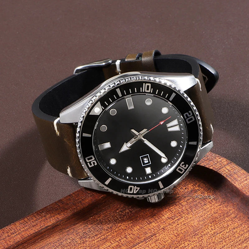 CowLost | product_id-vintage-genuine-leather-watch-strap-for-samsung-galaxy-18-24mm-brown-black |4