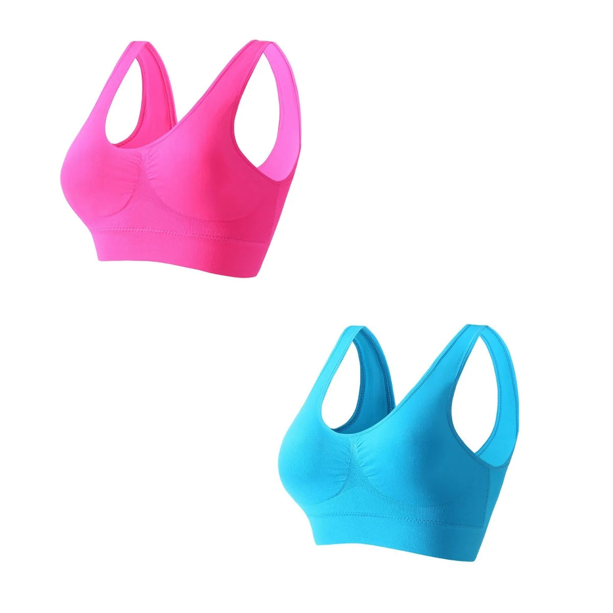 CowLost | product_id-2pcs-wireless-push-up-seamless-sports-bras-plus-size-crop-tops-for-women |14