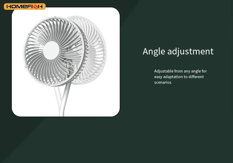 CowLost | product_id-homefish-3600mah-portable-clip-fan-4-gears-quiet-720-rotatable-battery-fan |24
