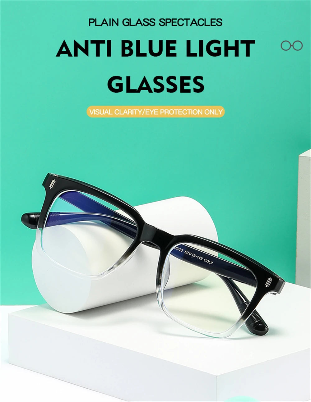 CowLost | uncategorized-vivibee-vintage-unisex-blue-light-blocking-square-eyeglasses |5