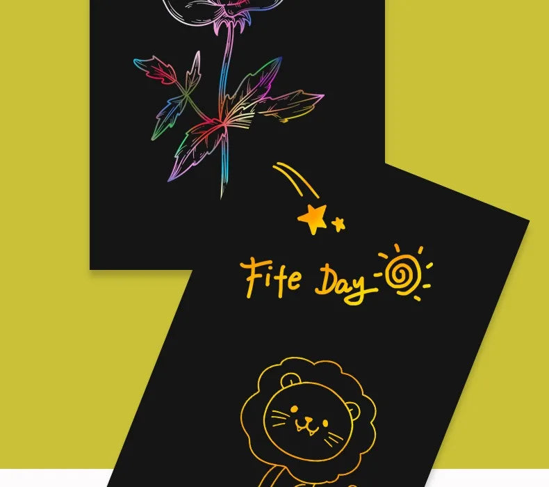 CowLost | product_id-10-pcs-colorful-diy-blank-scratch-painting-paper-set-a4-16k-32k |14