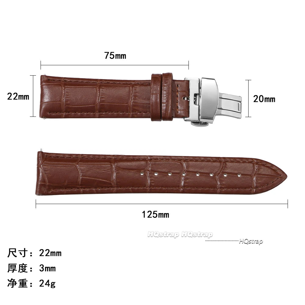 CowLost | bracelets-product_id-quick-release-leather-watch-band-with-bamboo-texture-strap-16-24mm-butterfly-buckle |8