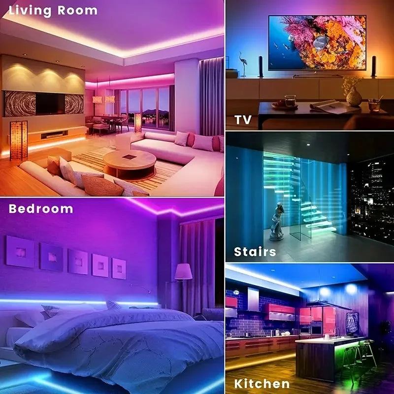 RGB LED Strip Light 40m/30m/20m/15m, Flexible 24V SMD3535, APP Control Music Sync for Room Decor