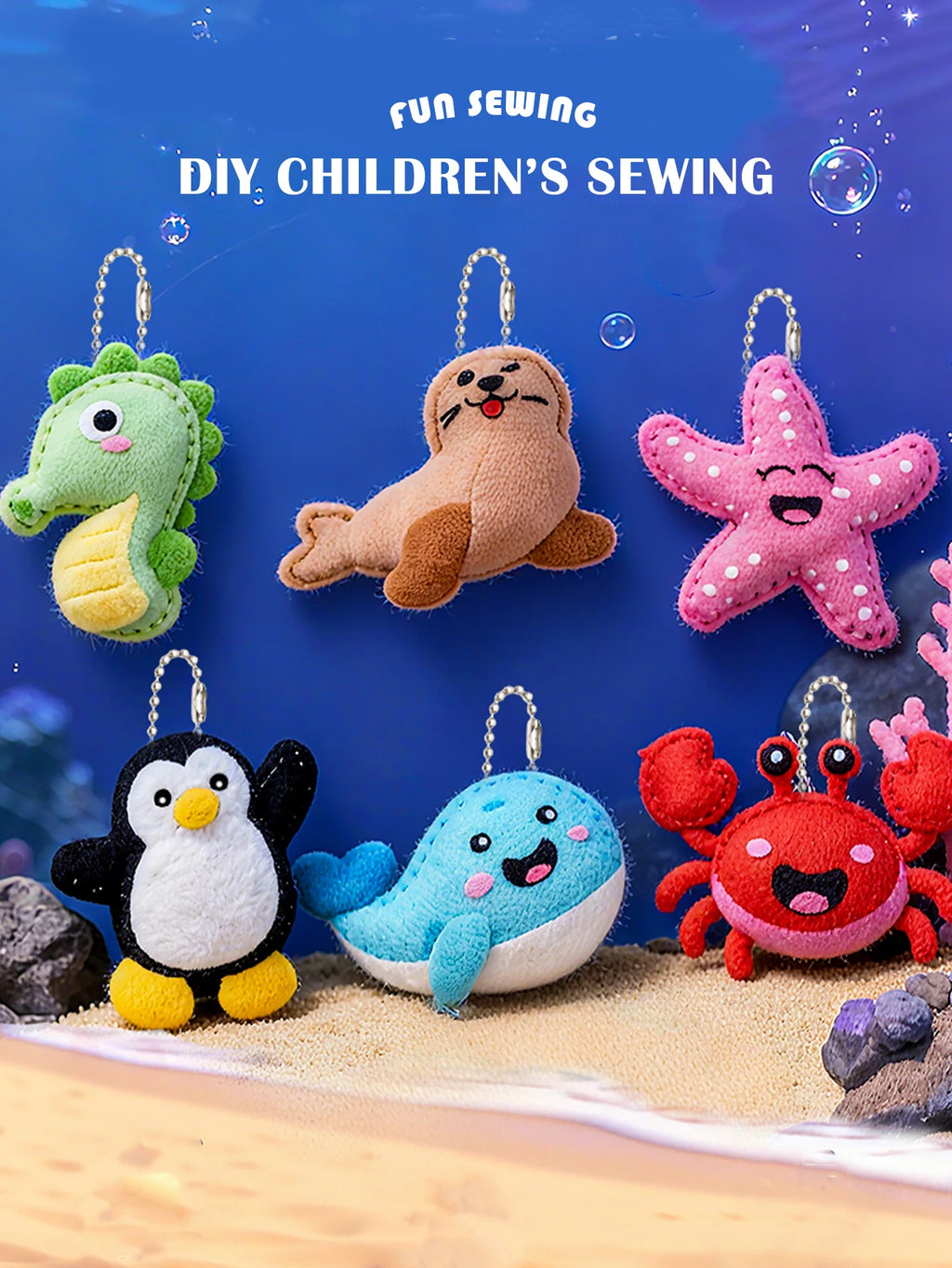 CowLost | product_id-fun-sewing-diy-pendant-set-with-cotton-lanyard-ocean-animal-toys-for-kids |8