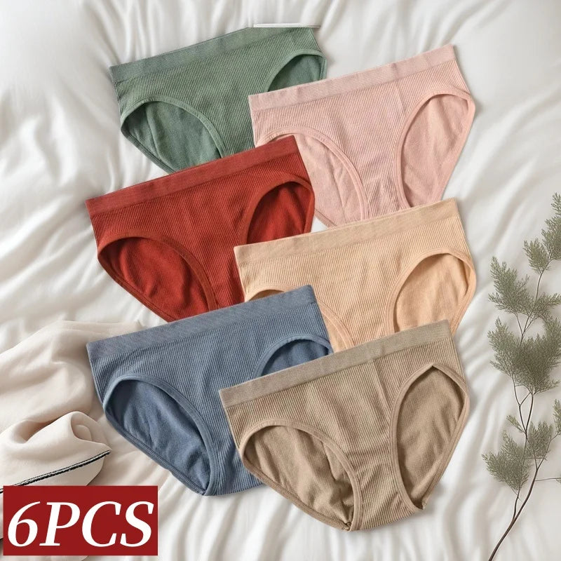 CowLost | product_id-6pcs-womens-seamless-low-rise-sports-briefs-soft-stretch-underwear |2