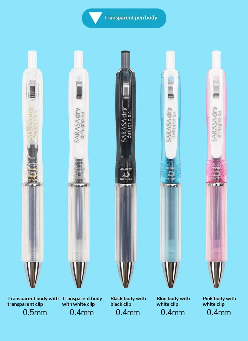 CowLost | product_id-zebra-jjz49-quick-dry-gel-pen-0-4-0-5mm-retractable-cushion-grip-transparent-design-for-exams-writing |15