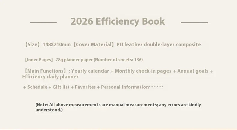 CowLost | product_id-kinbor-2026-a5-pu-leather-planner-one-day-per-page-time-blocking-scheduling-goals-tracking-notepad |10