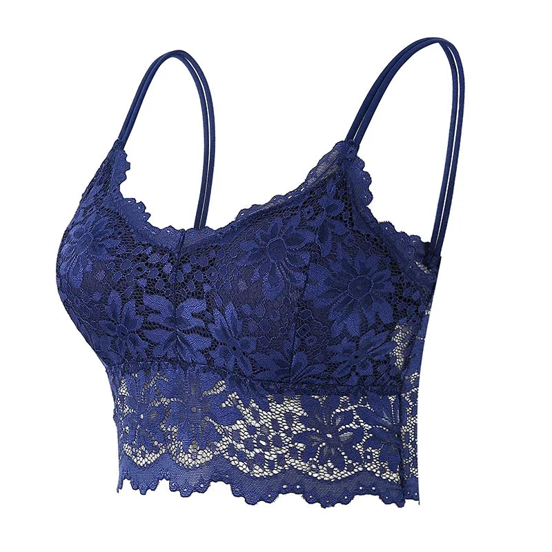 CowLost | 7-color-lace-sexy-crop-top-women-padded-camisole-bra-breathable |10