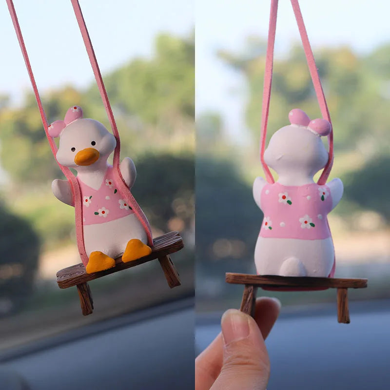 CowLost | product_id-gypsum-bowknot-duck-pendant-car-rearview-mirror-swing-gift |8