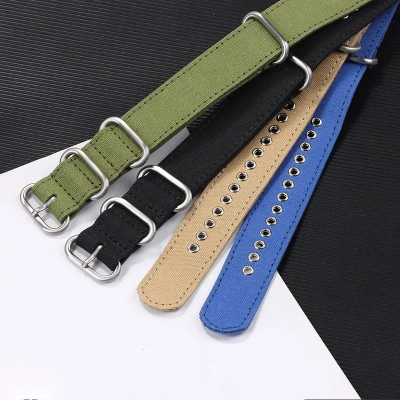 CowLost | product_id-canvas-nylon-watch-strap-with-stainless-steel-buckle-for-seiko-smartwatches-18-20-22-24mm |3